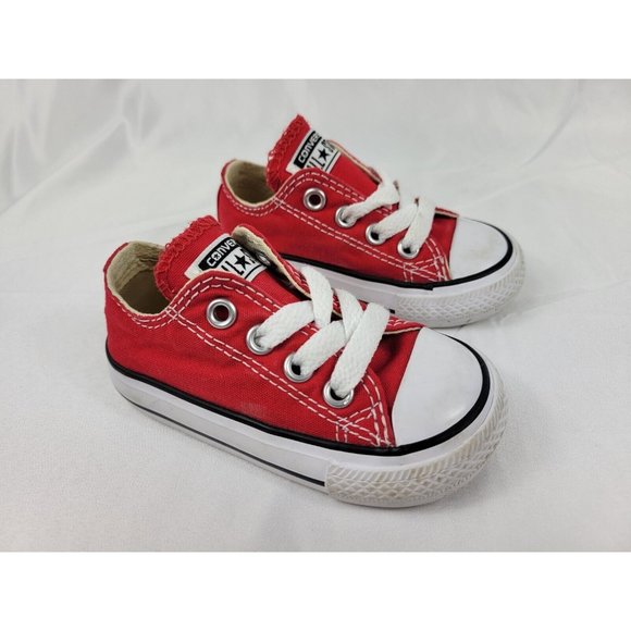 Converse Other - Converse All Star Chuck Taylor Low Top Shoes Sneakers Infant Size 4 Red 7J236